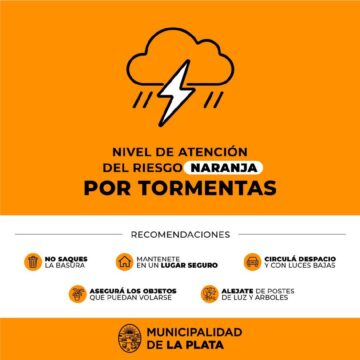 Elevan a ‘naranja’ el nivel de alerta por tormentas para la tarde-noche en La Plata