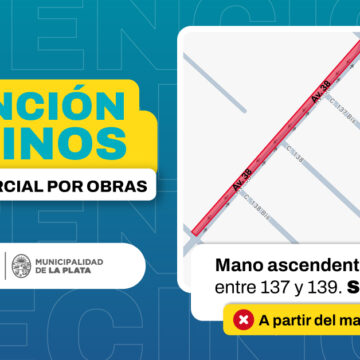 Corte parcial de tránsito por obras en 38 entre 137 y 139