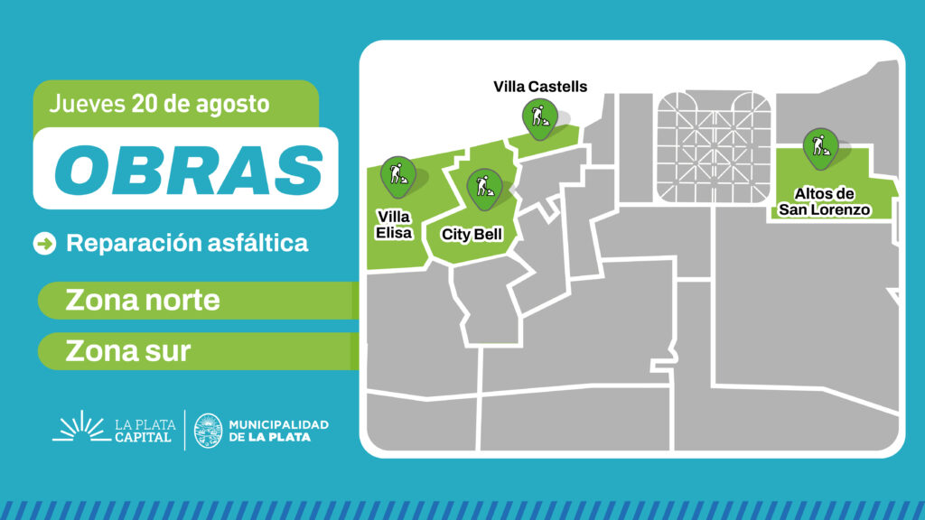 La Municipalidad ejecuta obras viales de reparación y renovación en las zonas norte y sur de La Plata