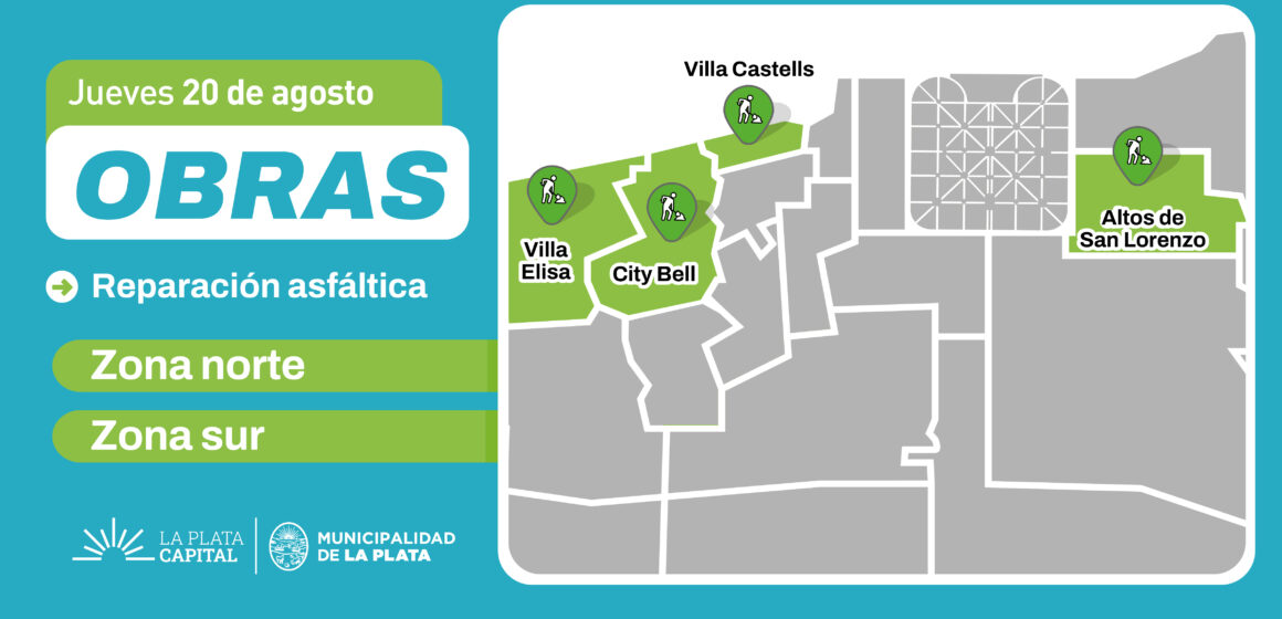 La Municipalidad ejecuta obras viales de reparación y renovación en las zonas norte y sur de La Plata
