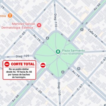 Por trabajos de bacheo, disponen un corte de tránsito en 66 y 19